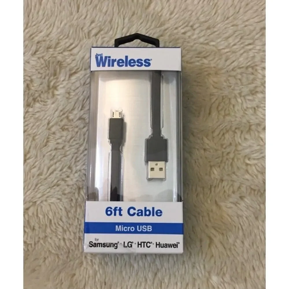 Just Wireless 6ft Flat TPU Micro USB to USB-A Cable - Black
